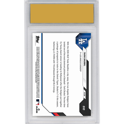 Graded 2026 Topps Now Tarik Skubal #510 Motown to Tinseltown - Dodgers Land Ace Pitcher Los Angeles Dodgers Baseball Card HOFSM 10 Gem Mint