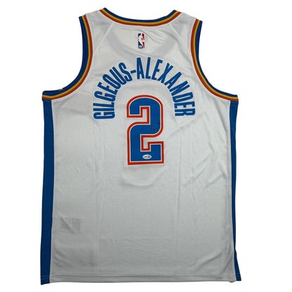 Autographed/Signed Shai Gilgeous-Alexander SGA Oklahoma City OKC Thunder White Authentic Basketball Jersey JSA COA