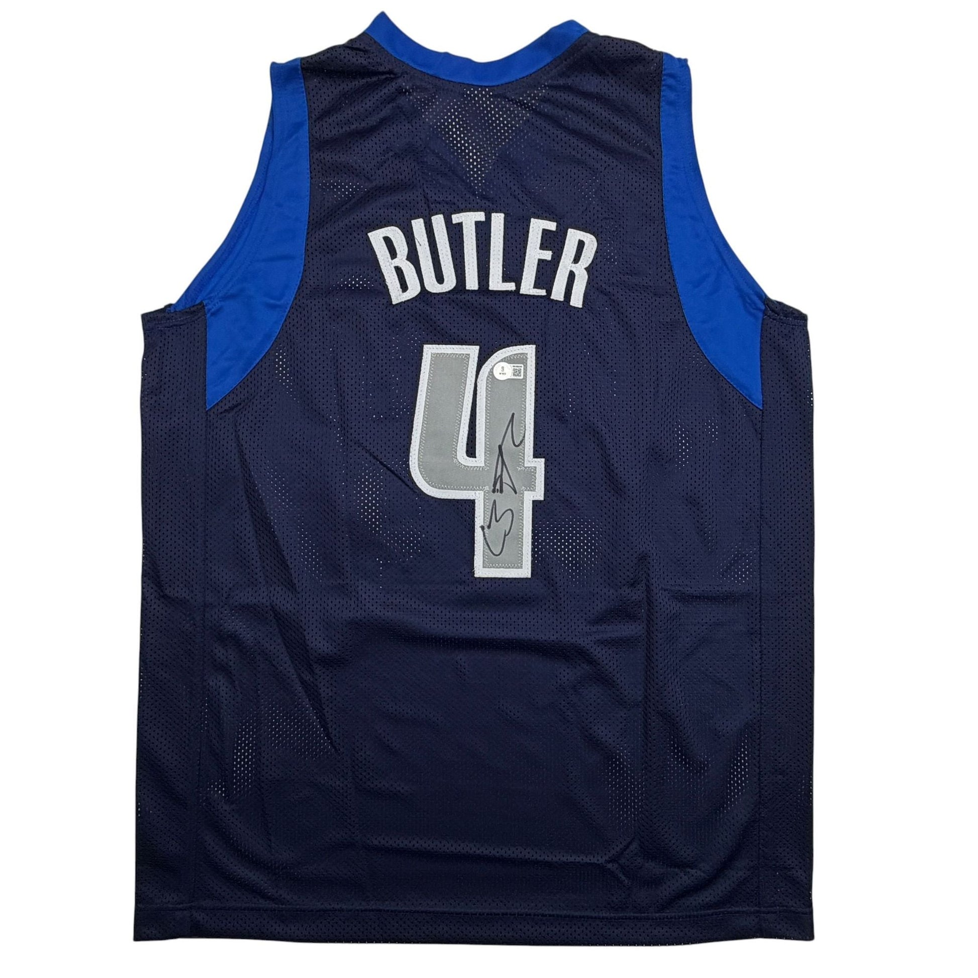 Autographed/Signed Caron Butler Dallas Blue Basketball Jersey Beckett BAS COA