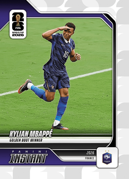 2026 Panini Instant FIFA World Cup Kylian Mbappe #253 Golden Boot Winner France Soccer Card