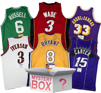 Hall of Famers Autographed/Signed Basketball Jersey Mystery Box with PSA JSA or Beckett COA