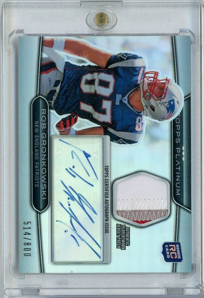 2010 Topps Platinum Rob Gronkowski #ARP-RG Autograph Refractor Patch /800 Rookie RC Football Card