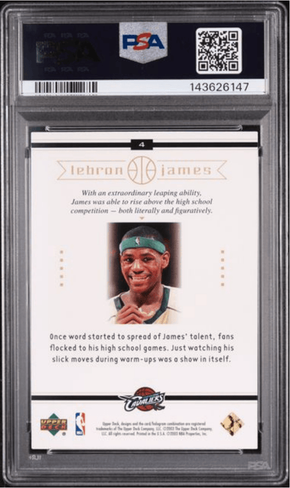 Graded 2003 Upper Deck LeBron James #4 Box Set Rookie RC Basketball Card PSA 10 Gem Mint
