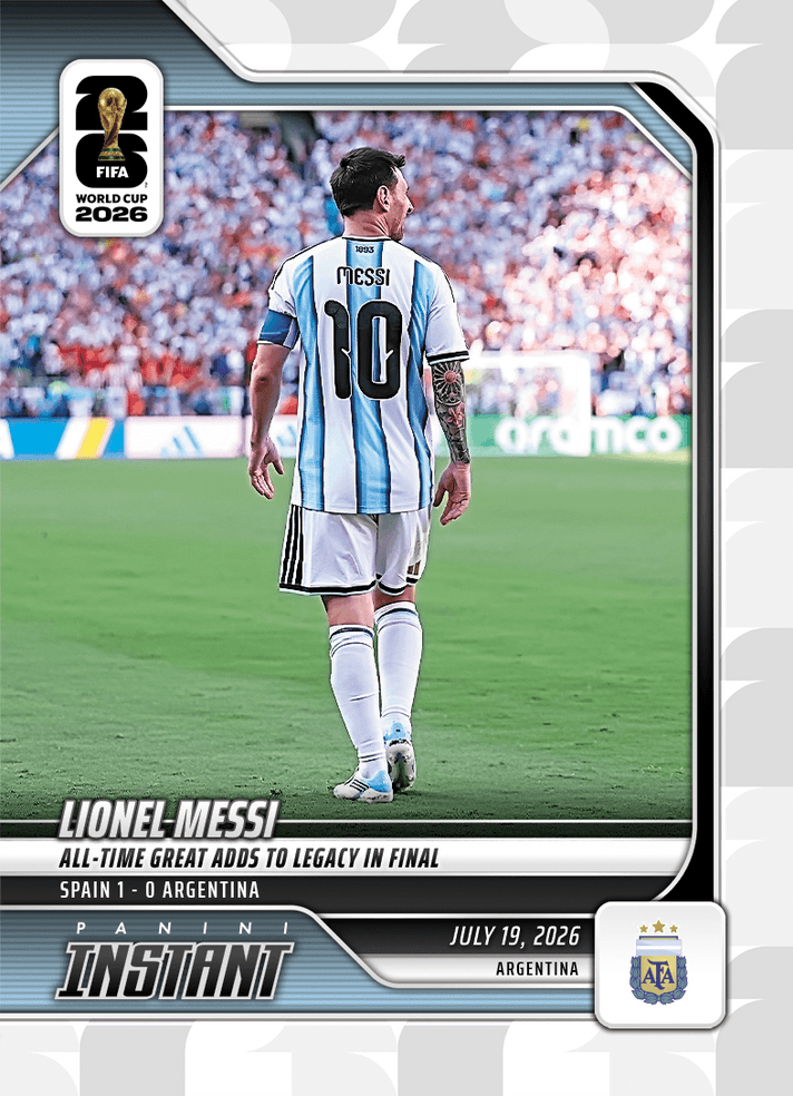 2026 Panini Instant FIFA World Cup Lionel Messi #248 All Time Great Adds to Legacy in Final Argentina Soccer Card