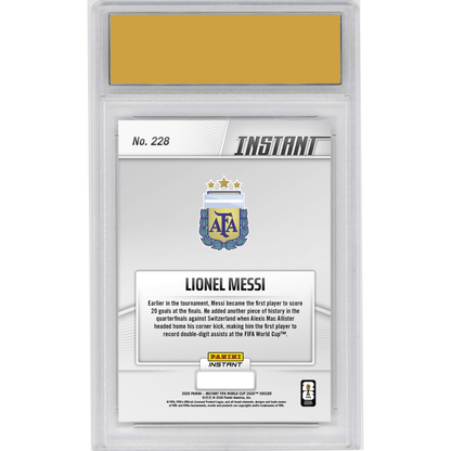 Graded 2026 Panini Instant FIFA World Cup Lionel Messi #228 Premier Playmaker Delivers More History Argentina Soccer Card HOFSM 10 Gem Mint