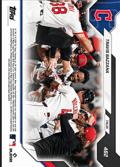 2026 Topps Now Travis Bazzana #462 Gold Foil /50 2 Run Blast Delivers First Career Walk Off Home Run Cleveland Guardians Rookie RC Baseball Card