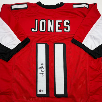 Autographed/Signed Julio Jones Atlanta Red Football Jersey Beckett BAS COA