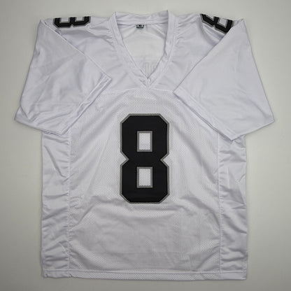 Autographed/Signed Daniel Carlson Las Vegas White Football Jersey Beckett BAS COA