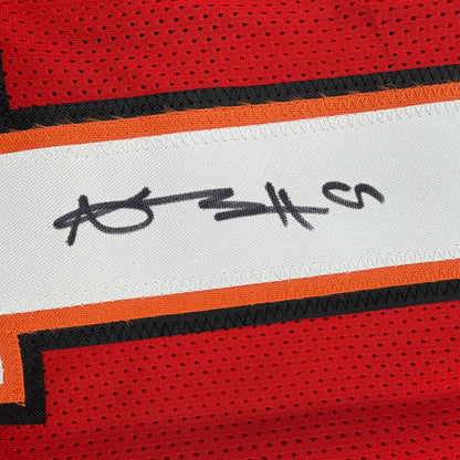Autographed/Signed Antonio Brown Tampa Bay Red Football Jersey Beckett BAS COA