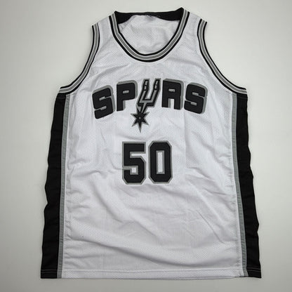 Autographed/Signed David Robinson San Antonio White Basketball Jersey Beckett BAS COA