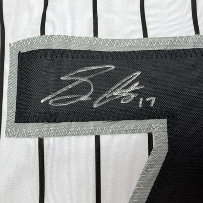 Autographed/Signed Sam Antonacci Chicago Pinstripe Baseball Jersey Beckett BAS COA