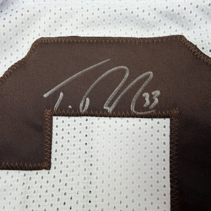 Autographed/Signed Trent Richardson Cleveland White Football Jersey JSA COA