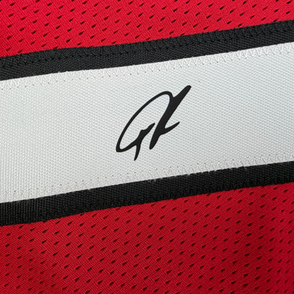 Facsimile Autographed Giannis Antetokounmpo Miami Red Reprint Laser Auto Basketball Jersey Size Men's XL