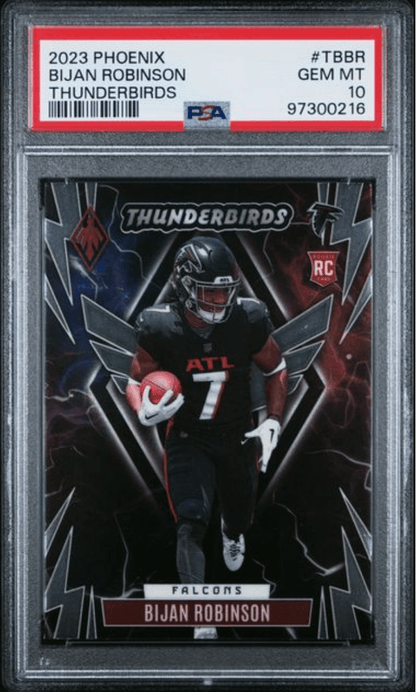 Graded 2023 Panini Phoenix Bijan Robinson #TBBR Thunderbirds Rookie RC Football Card PSA 10 Gem Mint