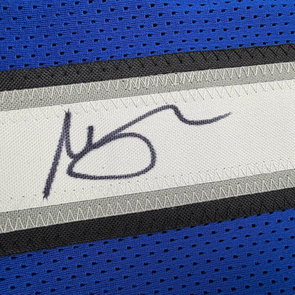 Framed Autographed/Signed Moritz Moe Wagner 35x39 Orlando Blue Basketball Jersey Pristine PA COA