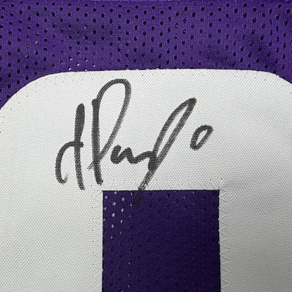 Framed Autographed/Signed Ivan Pace Jr. 35x39 Minnesota Purple Football Jersey Beckett BAS COA
