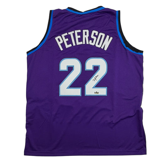 Facsimile Autographed Darryn Peterson Utah Purple Reprint Laser Auto Basketball Jersey Size Men's XL