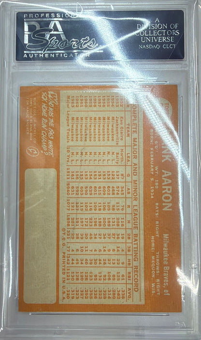 Graded 1964 Topps Hank Aaron #300 Baseball Card PSA 4 VG-EX
