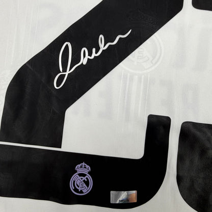 Autographed/Signed David Beckham Real Madrid White Soccer Jersey Panini Authentic COA