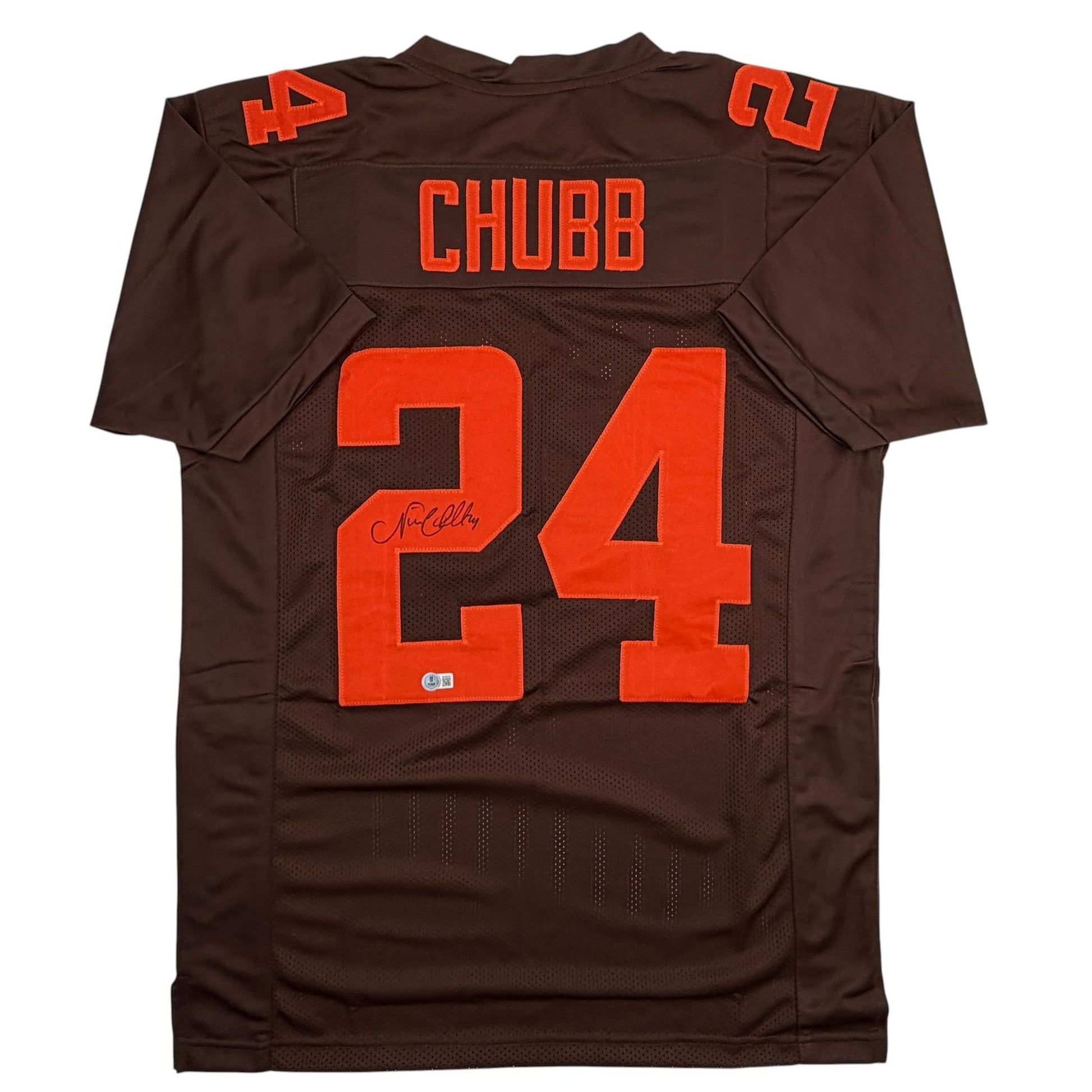 Autographed/Signed Nick Chubb Cleveland Color Rush Football Jersey Beckett BAS COA