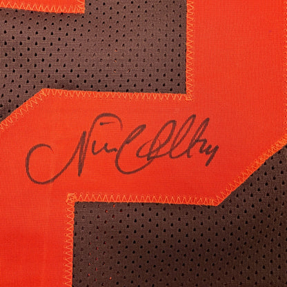 Autographed/Signed Nick Chubb Cleveland Color Rush Football Jersey Beckett BAS COA
