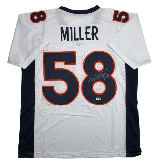 Autographed/Signed Von Miller Denver White Football Jersey Beckett BAS COA