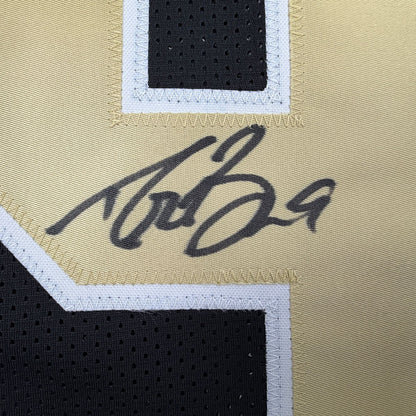 Autographed/Signed Drew Brees New Orleans Black Pro Cut Football Jersey Beckett BAS COA