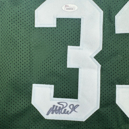 Autographed/Signed Earvin Magic Johnson Michigan State Green College Basketball Jersey JSA COA