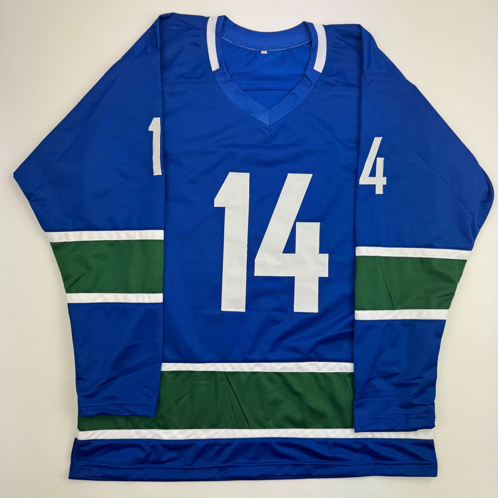 Autographed/Signed Alexandre Alex Burrows Vancouver Blue Hockey Jersey Beckett BAS COA