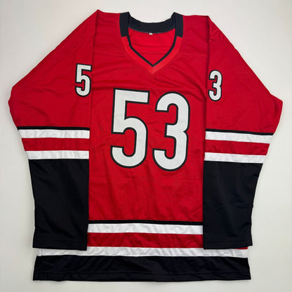 Autographed/Signed Jackson Blake Carolina Red Hockey Jersey Beckett BAS COA