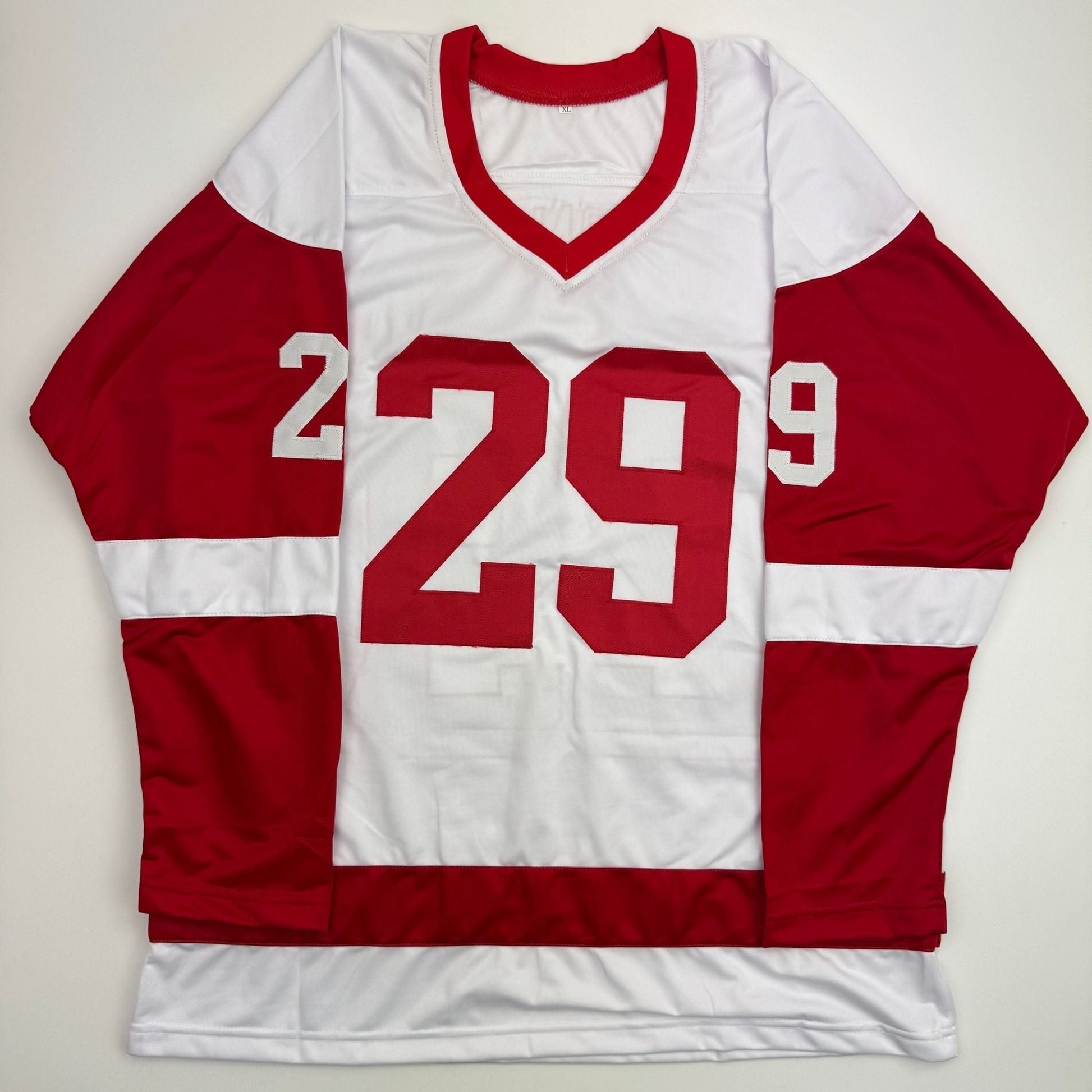 Autographed/Signed Mike Vernon Detroit White Hockey Jersey Beckett BAS COA