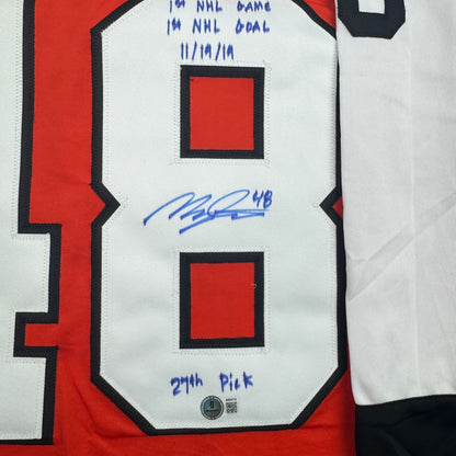 Autographed/Signed Morgan Frost Philadelphia Orange Hockey Jersey Beckett BAS COA