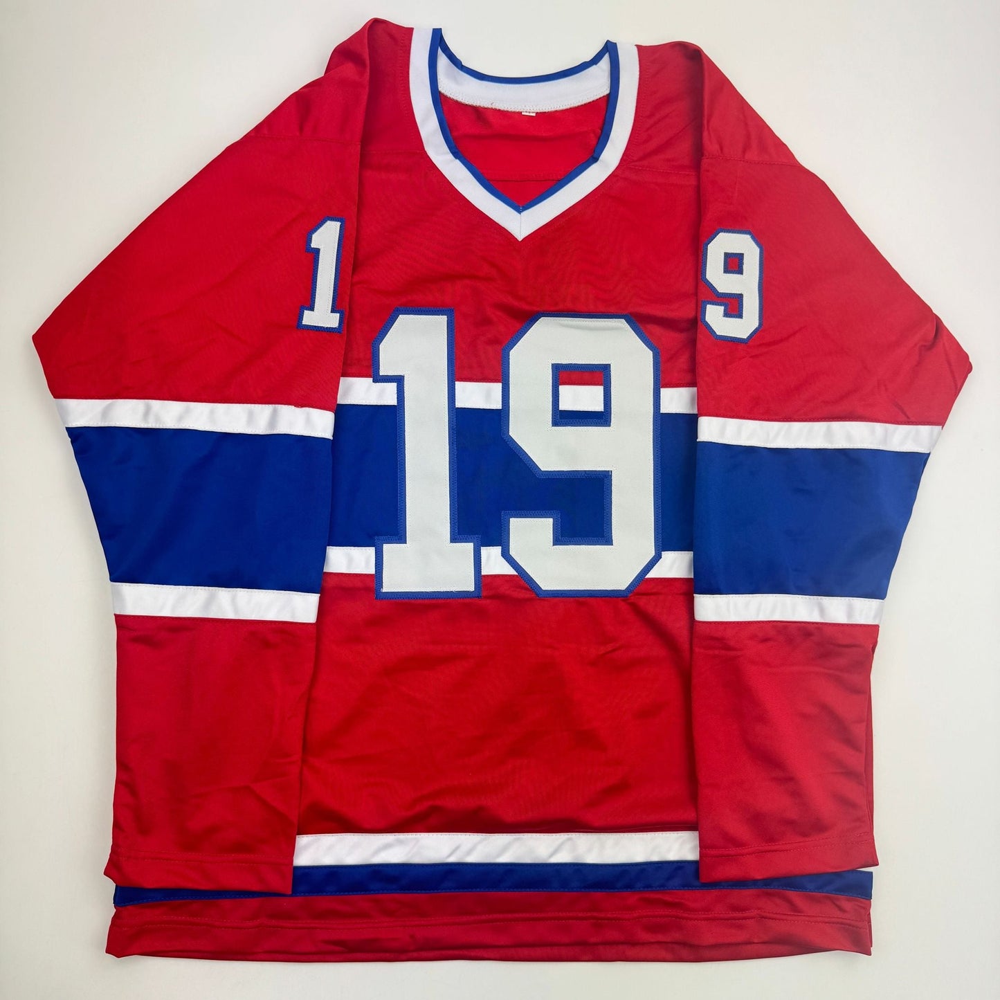Autographed/Signed Larry Robinson Montreal Red Hockey Jersey Beckett BAS COA