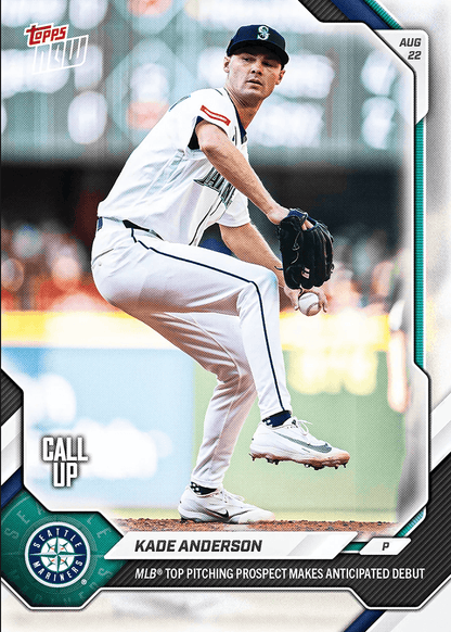 2026 Topps Now Kade Anderson #584 MLB Top Pitching Prospect Makes Anticipated Debut Seattle Mariners Rookie RC Baseball Card