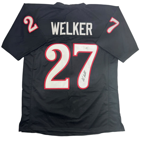Autographed/Signed Wes Welker Texas Tech Black College Football Jersey JSA COA