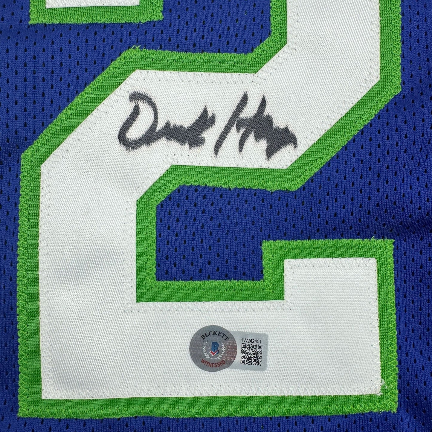 Autographed/Signed Derek Harper Dallas Retro Blue Basketball Jersey Beckett BAS COA
