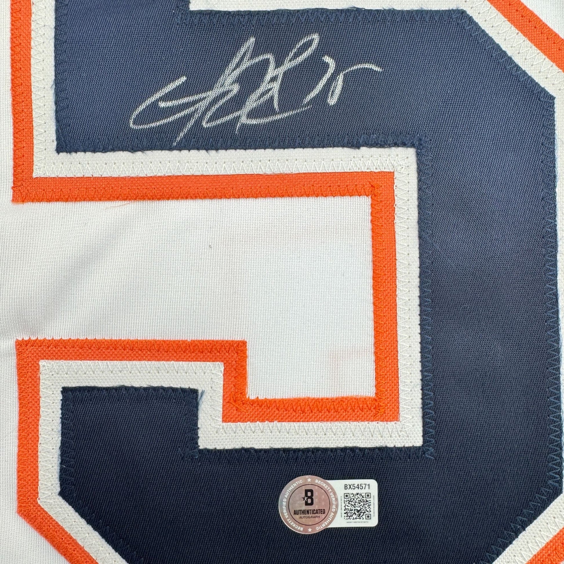 Autographed/Signed Dwayne Roloson Edmonton White Hockey Jersey Beckett BAS COA