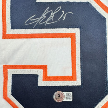 Autographed/Signed Dwayne Roloson Edmonton White Hockey Jersey Beckett BAS COA