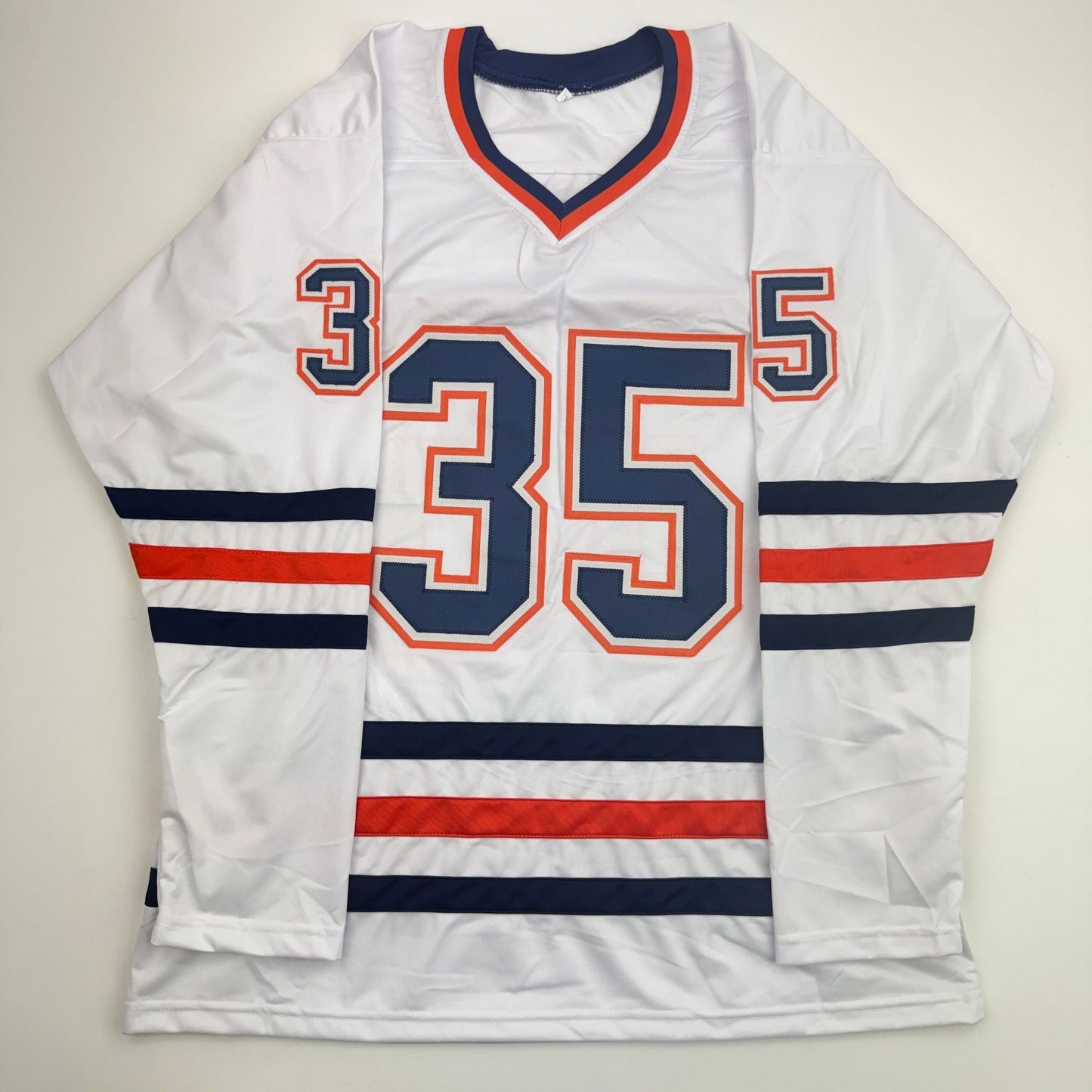 Autographed/Signed Dwayne Roloson Edmonton White Hockey Jersey Beckett BAS COA