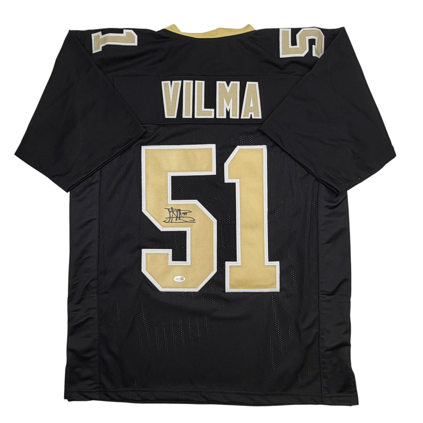 Autographed/Signed Jonathan Vilma New Orleans Black Football Jersey JSA COA