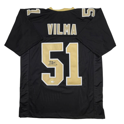 Autographed/Signed Jonathan Vilma New Orleans Black Football Jersey JSA COA