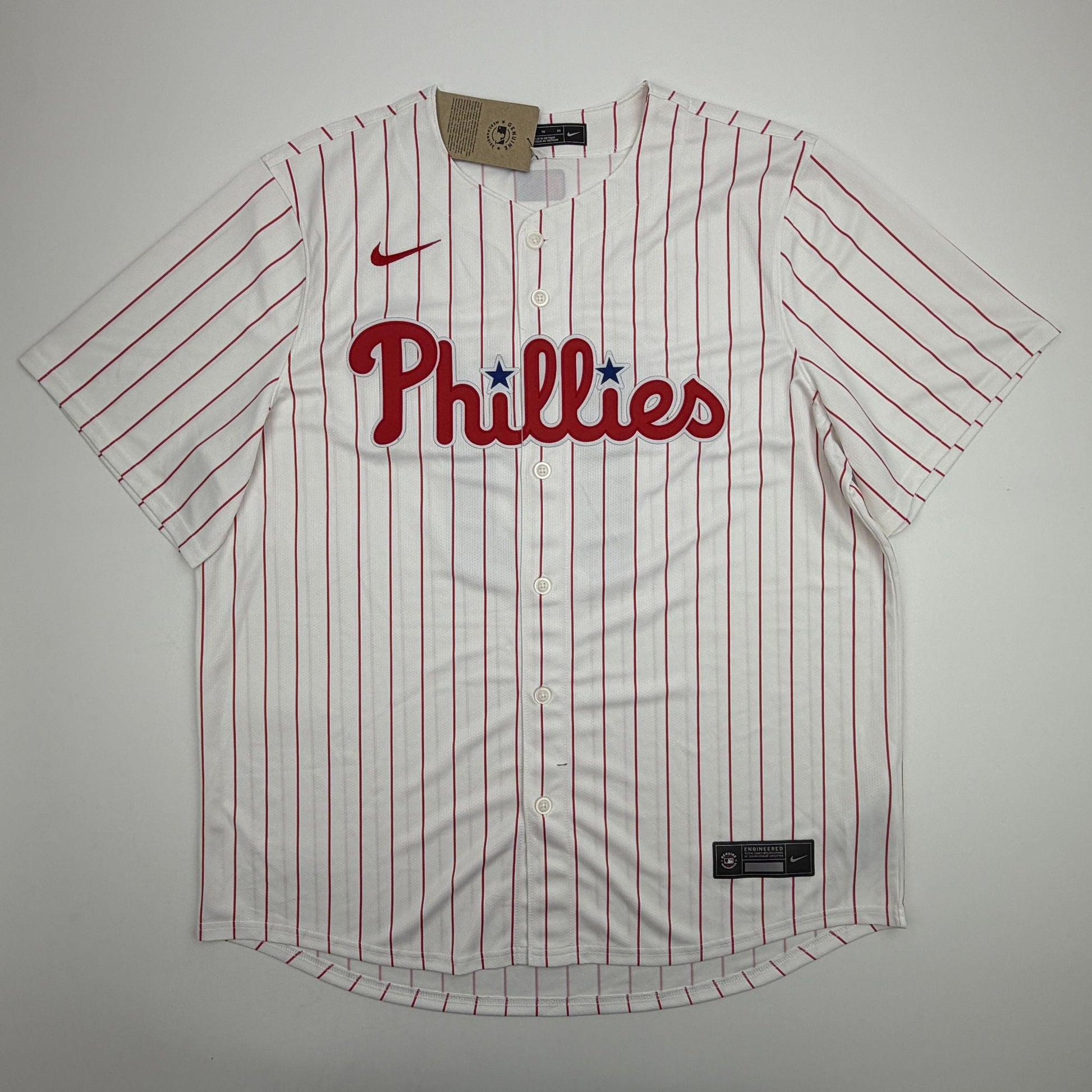 Autographed/Signed JT Realmuto Philadelphia Phillies Pinstripe Authentic Baseball Jersey Fanatics & MLB COA
