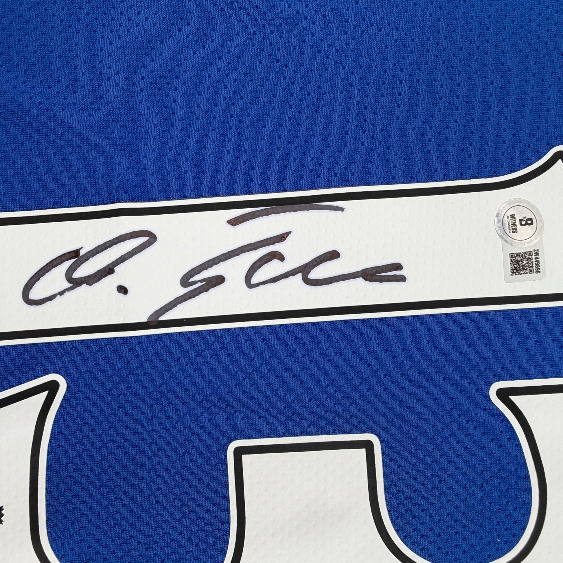 Autographed/Signed Michael Ballack Chelsea FC Blue Soccer Futbol Jersey Beckett BAS COA