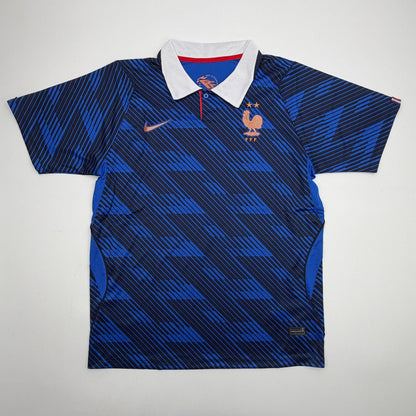 Autographed/Signed Ousmane Dembele France Blue Soccer Futbol Jersey Beckett BAS COA