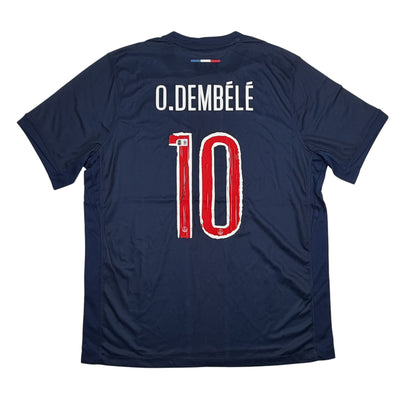 Autographed/Signed Ousmane Dembele PSG Paris Saint-Germain Blue Soccer Futbol Jersey Beckett BAS COA