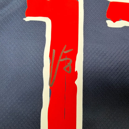 Autographed/Signed Vitinha PSG Paris Saint Germain Blue Soccer Jersey Beckett BAS COA