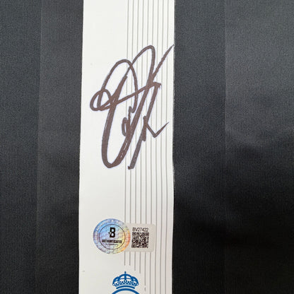 Autographed/Signed Thibaut Courtois Real Madrid Black Soccer Jersey Beckett BAS COA