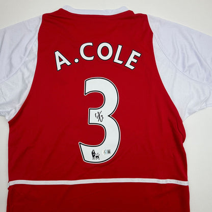 Autographed/Signed Ashley Cole Arsenal Red Soccer Futbol Jersey Beckett BAS COA