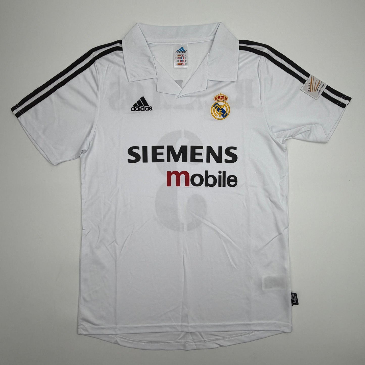 Autographed/Signed Roberto Carlos Real Madrid White/Black Soccer Jersey Beckett BAS COA
