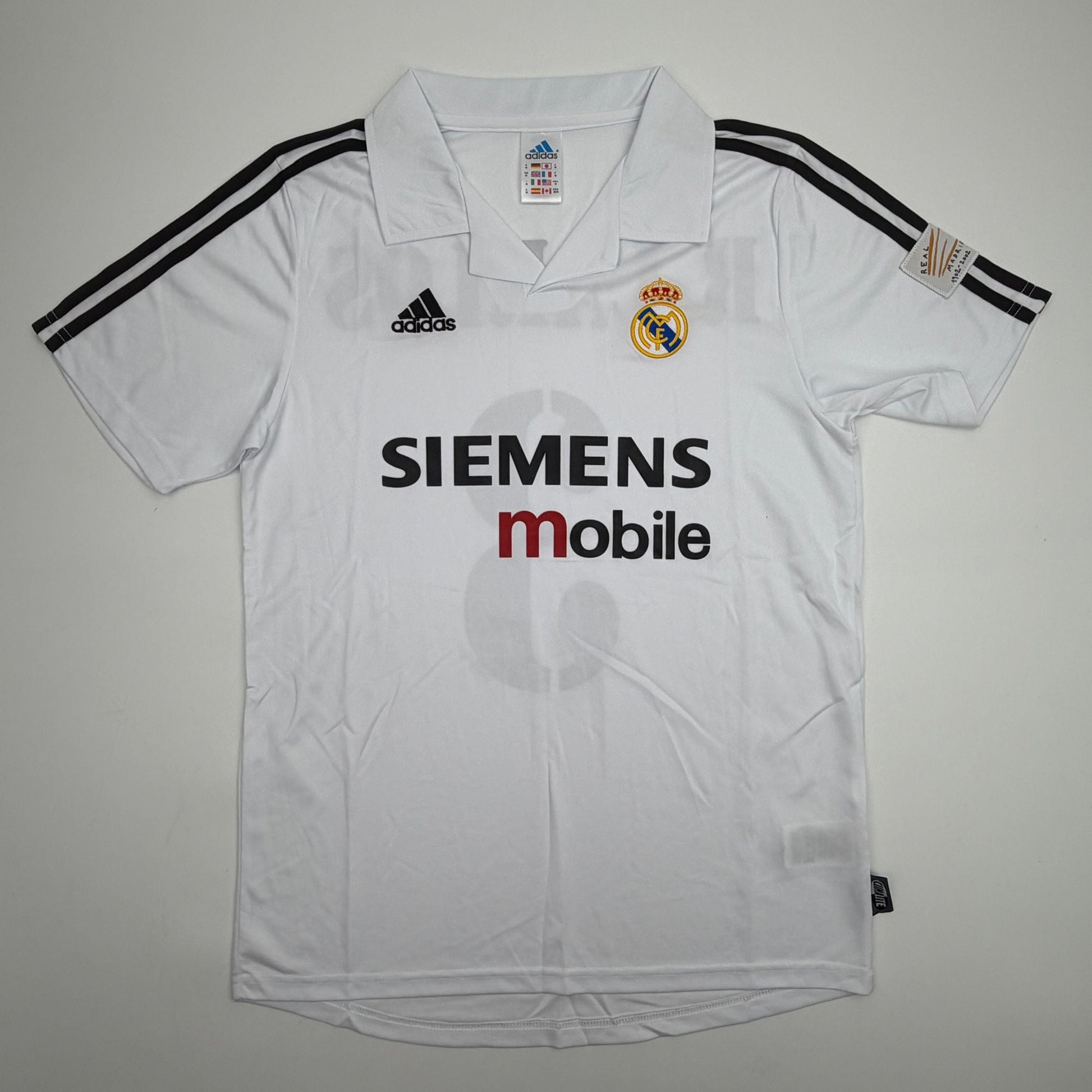 Autographed/Signed Roberto Carlos Real Madrid White/Black Soccer Jersey Beckett BAS COA